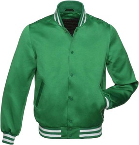 Blouson Bomber de Baseball Personnalisé en Satin Polyester Couleur Unie Enduit de Haute Qualité, Imperméable et Coupe-Vent, Collection Printemps - Product Image 1