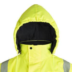 Chaqueta de Seguridad Industrial de Alta Visibilidad ANSI Clase 3 Impermeable con Logotipo Reflectante Fluorescente de Poliéster para Construcción - Product Image 3