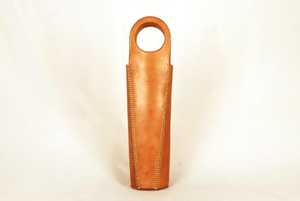 Leather Wine Or Whiskey Carrier Carrier Bag Handmade Interior <b>Padding</b> Holds Bottles Snuggly Tote LEB-0052 - Product Image 2