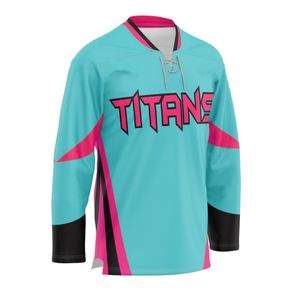 OEM professionnel personnalisé polyester broderie matériel sergé hockey sur glace maillot lacets sublimation vêtements de hockey pour hommes - Product Image 4