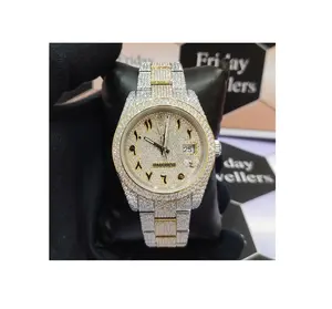 High Quality 41MM Hip Hop Iced Out VVS Clarity Full Moissanite Diamond Studded Automatic Movement Watch For Unisex Couple Gifts