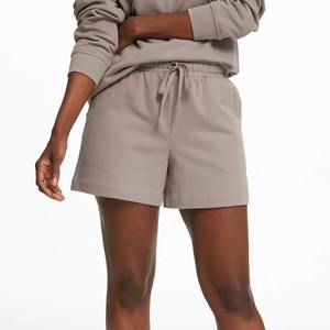 Women Spandex/Polyester Knitting Above Knee Solid Casual Sweatshirt and Shorts Set Warm Fuzzy Cozy Two Piece for Wear - Product Image 4