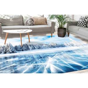Tapis imprimé vue forestière : Scenery vert luxuriant pour la décoration intérieure, tapis gobelin - Product Image 1