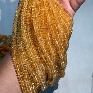 Perles rondes facettées de citrine jaune naturelle de haute qualité, de 6 mm à 9 mm, de coupe allemande, pour la fabrication de bijoux - Product Image 3