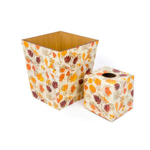 ถังขยะไม้ MDF พร้อมกล่องทิชชูแบบตั้งได้พิมพ์ลายแอบสแตรกแบบตั้งได้ - Product Image 1