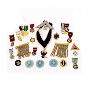 Masonic Regalia The Council Of Crusaders Crown Cap Parche redondo con dos trenzas Bordado dorado con personalización como deseo - Product Image 5