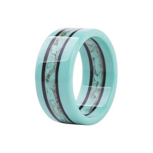 Pulseras de Resina de Alta Calidad con Diseño de Mármol Turquesa y Rayas Negras, Brazalete Unisex de Moda para Chicas - Product Image 1