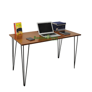 Sustainable Reddish-Brown Bamboo <b>Computer</b> <b>Desk</b> with Stylized Legs (120cm X 60cm X 75cm) - Product Image 1