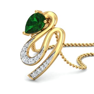 Colgante Boho con Forma de Serpiente de Circonio Verde, Chapado en Oro de 18k, Collar de Serpiente al por Mayor para Mujer - Product Image 3