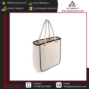 Superb Modern Design Sustainable Cotton Canvas Shopping <b>Bags</b> with <b>Cream</b> Handle Highest Selling for Promotions Assured Quality - Product Image 4