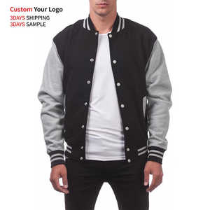 OEM Streetwear Canvas Varsity Jacket Winter Custom Logo Wool/Leather Baseball Varsity Unisex Stand Collar Eco-Friendly - Product Image 2