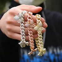 Bracelet à maillons papillon en argent sterling 925 plaqué LAX DIORE JEWELS, tendance pour femmes, avec moissanite, cadeau de mode pour les fêtes