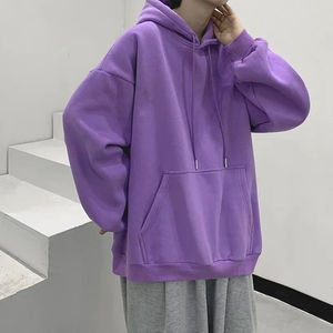 À la mode lâche décontracté à manches longues sweat à capuche pour hommes femmes printemps automne polyvalent couleur unie Couple tenue Streetwear - Product Image 2
