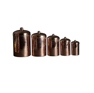 Professional Quality Copper <b>Canister</b> <b>Set</b> With Commercial Grade Material Used For Reliable Storage In Home Or Restaurant Kitchens - Product Image 5