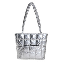 Venta caliente ligero invierno personalizado abajo Abrigo acolchado bolso de mano al por mayor de lujo bolso de hombro
