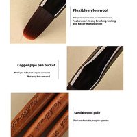Vente en gros de pinceaux pour ongles avec manche en nylon et bois de santal Ensemble professionnel de pinceaux pour le dessin, la peinture et la manucure