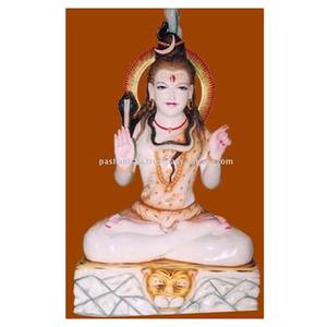 White Pure Handmade Marble <b>Shiva</b> God <b>Statues</b> - Product Image 1