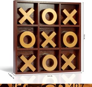 Tic Tac Toe, jeux en bois, jeu de table en bois pour adultes et enfants, jeux en bois de mangue fabriqués en Inde - Product Image 4