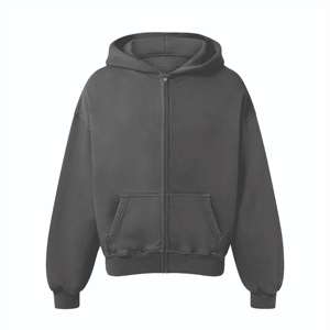 Sweat-shirt pour homme de qualité supérieure, poids lourd, logo personnalisé, broderie, fermeture éclair, impression en relief, anti-rétrécissement, prix bas - Product Image 2