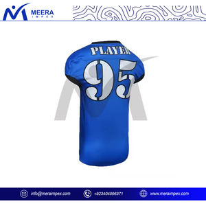 Camisetas de fútbol americano, camisetas personalizadas de poliéster Boxy Mesh, ropa de calle corta, camisetas de fútbol, logotipo bordado sublimado - Product Image 3