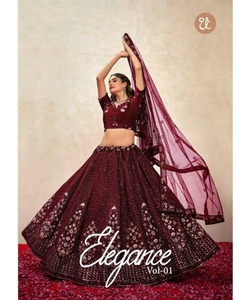 Precio al por mayor, lámina de seda de algodón pesado, estampado Lehenga Choli, hermosa prenda étnica, Dupatta, ropa de recepción India pakistaní - Product Image 4