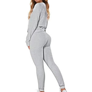 Sudadera con capucha de dos piezas de alta calidad para mujer, ropa de Fitness para gimnasio, chándales de lana de Entrenamiento Personalizados, estampado para correr de invierno de talla grande - Product Image 3