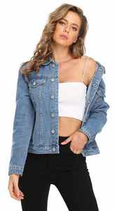 Veste femme tendance veste en jean marque personnalisée disponible en gros fabricant coupe élégante en vrac prêt stock prix d'usine - Product Image 6