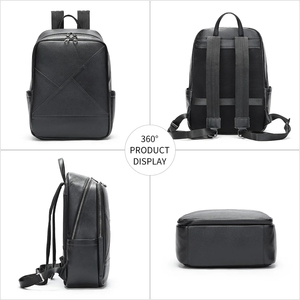High Popular Genuine Leather Backpack Men Waterproof Business Travel Schoolbag Backpack Laptop <b>Bag</b> Men Leather Backpack - Product Image 2