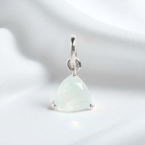 Pendentifs et breloques en argent sterling 925, avec cristaux et strass, pierres précieuses taille triligne, sertissage griffe, personnalisables, pour colliers DIY, vente en gros - Product Image 1