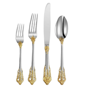 Chất lượng tốt nhất thép không gỉ <span class=keywords><strong>Flatware</strong></span> Bộ biểu tượng tùy chỉnh mô hình dao kéo cho hộ gia đình nhà bếp phụ kiện - Product Image 2