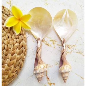 Juego de Servir Ensaladas de Nácar y Conchas Marinas de Alta Calidad, Ecológico, Apto para Lavavajillas, Regalo de Inauguración, Utensilios para Ensaladas - Product Image 3