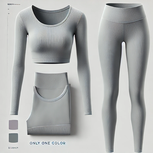 Ensemble de yoga trois pièces de haute qualité pour femmes vêtements de fitness à séchage rapide Leggings croisés à manches longues taille plus taille-XL pour - Product Image 6
