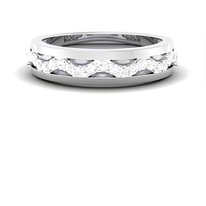 แหวนเพชรหรูสำหรับผู้หญิง VDS Premium ทองคำแท้ 18K และทองคำขาว ประดับเพชรทรงกลมเจียระไนแบบบริลเลียนท์ เพชรธรรมชาติ ได้รับการรับรองจาก IGI น้ำหนัก 6.2 กรัม - Product Image 1