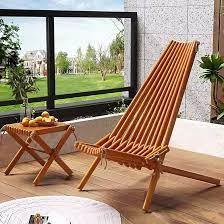 Melino Contemporary <b>Folding</b> Solid Teak Wood <b>Lounge</b> <b>Chair</b> with Portable Design for Outdoor Use - Product Image 3