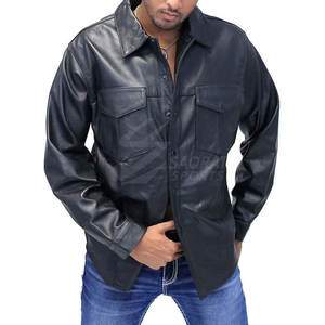 Vente chaude Chemises en cuir pour hommes de qualité supérieure Chemises pour hommes en cuir coupe ajustée Fabriquées au Pakistan - Product Image 3