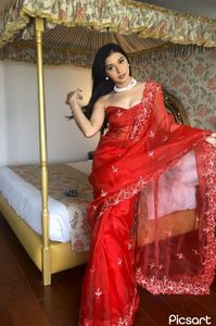 Dernier Designer Soie Organza Doux Avec Fil Blanc Travail Saree Par Fab Zone - Product Image 5