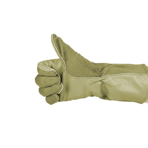Gants de pilote à manchette courte pour hommes de qualité supérieure Gants en cuir de style tactique olive - Product Image 3