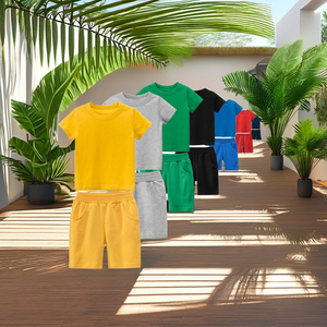 Ensemble de Vente en Gros : Chemises d'Été Décontractées à Manches Courtes en Coton à Séchage Rapide et Shorts Tricotés Unis pour Hommes - Product Image 2