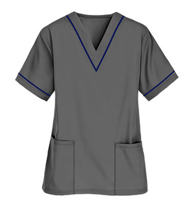Top ventes OEM, vente en gros, design personnalisé, uniforme d'hôpital pour femmes, hauts de gommage pour soins infirmiers, ensemble de gommage aux figues, haut tunique pour soins infirmiers - Product Image 2