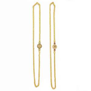 Wholesale Brass Micro <b>Gold</b> <b>14K</b> 18K 24K CZ Stone Women's Fashion <b>Chain</b> Necklaces 24K <b>Gold</b> Plated Daily Wear Jewelry - Product Image 2