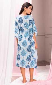 ชุดกิโมโนคาฟตันสำหรับผู้หญิงชุดเดรสยาวคลุมผ้าฝ้ายลายดอกไม้ลายดอกไม้สำหรับใส่อยู่ชายหาด - Product Image 3