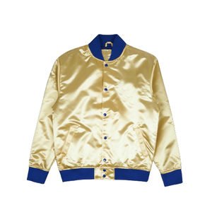 Chaqueta Varsity de Satén Personalizada al por Mayor para Hombre, Estilo Urbano, Invierno, con Logo Frontal, Impermeable y Reversible - Product Image 1