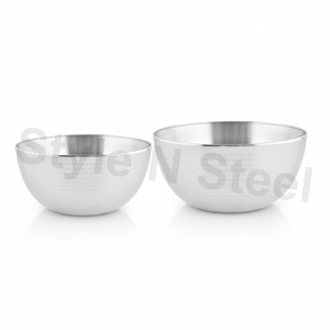 Bol Odu à double paroi en acier inoxydable côtelé poli, écologique, pour usage domestique quotidien - Product Image 2