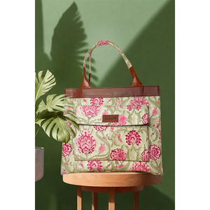 Sac à bandoulière en toile vert olive pour femme Geneva Garden - Product Image 1