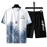 Nouvel ensemble décontracté pour homme 2025 – T-shirt respirant en polyester/coton tricoté pour l'été, style vintage à manches courtes