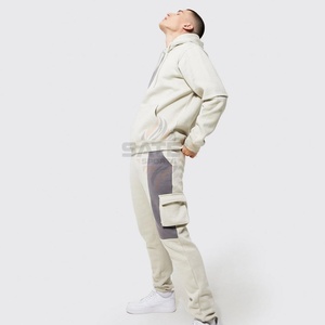 Conjunto Deportivo Informal de Invierno para Hombre, 100% Algodón, Pantalones Deportivos con Capucha, Pantalones Deportivos Acampanados, Servicio OEM, Nueva Llegada - Product Image 2