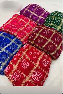 Dupatta de Seda Gajji Pura para Invitadas de Boda, Diseño Indio Tradicional, por el Fabricante - Product Image 2