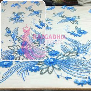 Premium Tulle Wedding Fabric with Crystal <b>Sequins</b> Luxury Embroidery and Beaded Lace for Bridal Couture and Special Occasions - Product Image 4