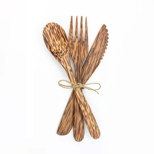 Paramètres de table de luxe ensembles de couverts en noix de coco pour les repas de fête d'événement vente chaude ensemble de couverts en bois - Product Image 2