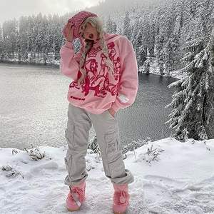 Sudadera con capucha gráfica de gran tamaño con un estampado de personaje de dibujos animados perfecto para Streetwear Casual Y2K Sudadera con capucha unisex - Product Image 6